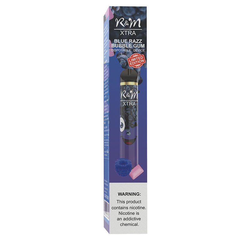 R & M XTRA 1600 Puffs 6% Dispositif jetable de Vape Nicotine | Blue Raz Bubble Gum