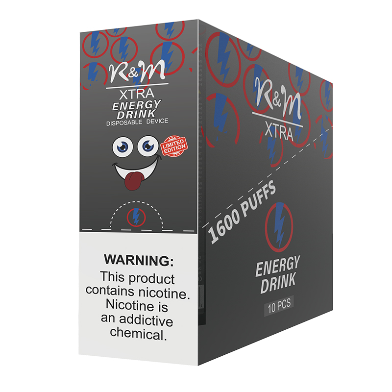R & M XTRA 1600 Puffs 6% Dispositif jetable de Vape Nicotine | Boisson énergisante