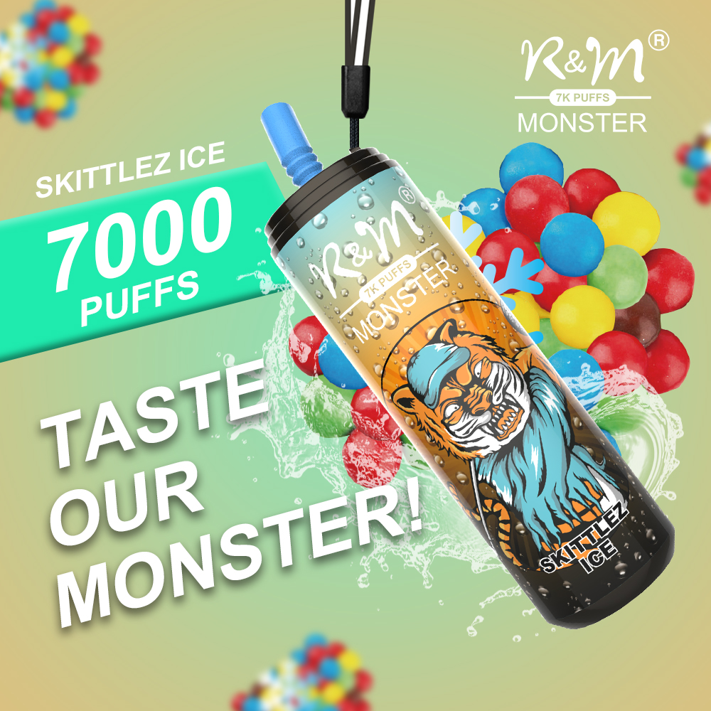 R&M Monster America Original 7000 Puffs Mesh Coil Disposable Vape