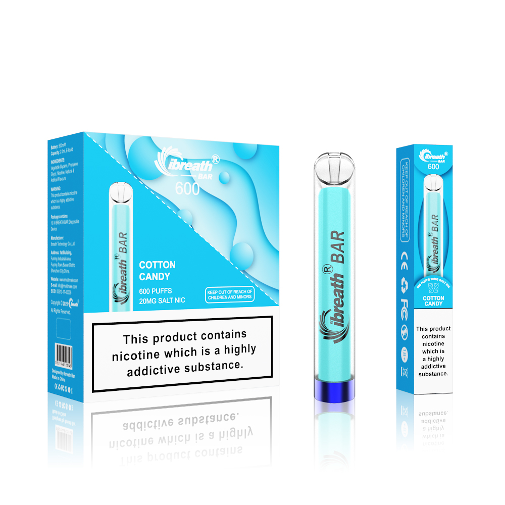 Europe UK OEM Logo Marque personnalisée RVB Light 600puffs 2% 0% Salt Nicotine Geekbar Crystal Disposable Vape 