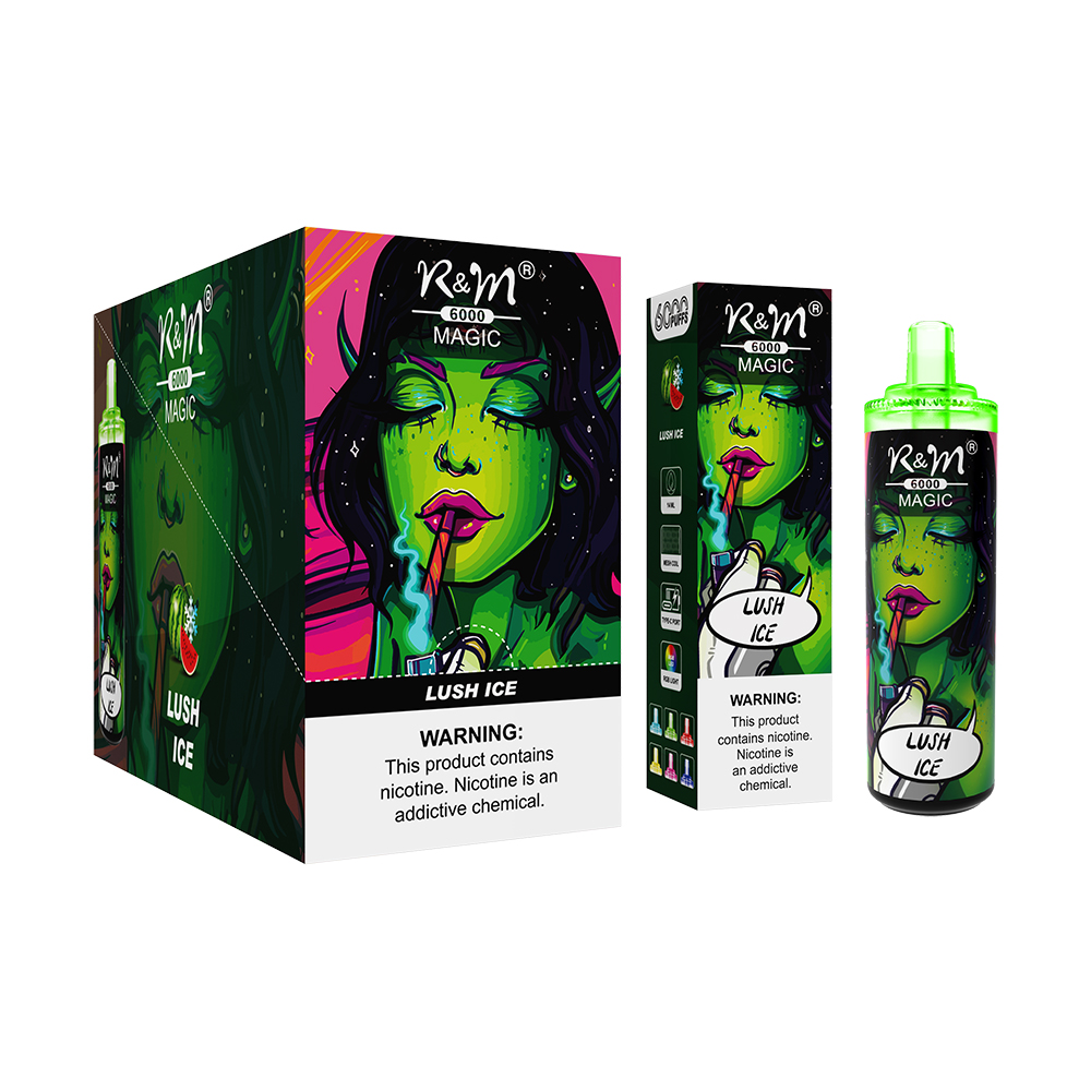 USA UK Populaire Type C Cobine de maillage rechargeable 6K Puffes R&M Magic Disposable Vape Pen Cigarette électronique jetable
