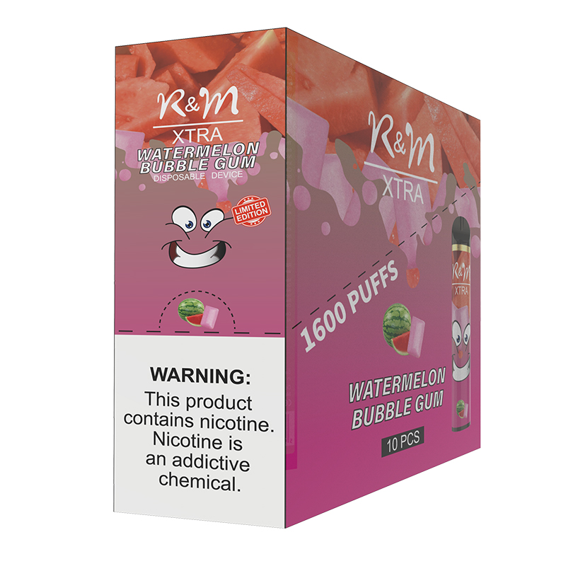 R & M XTRA 1600 Puffs 6% Dispositif jetable de Vape Nicotine | Gomme à bulles melon